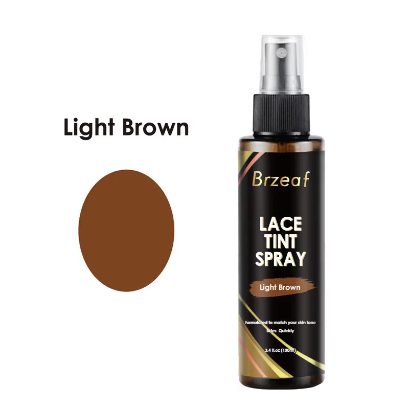 Lace Tint Spray for Lace Wigs Dark Brown Middle Brown Light Brown Lace Tint Spray for Closures, Wigs and Closure Front 100Ml