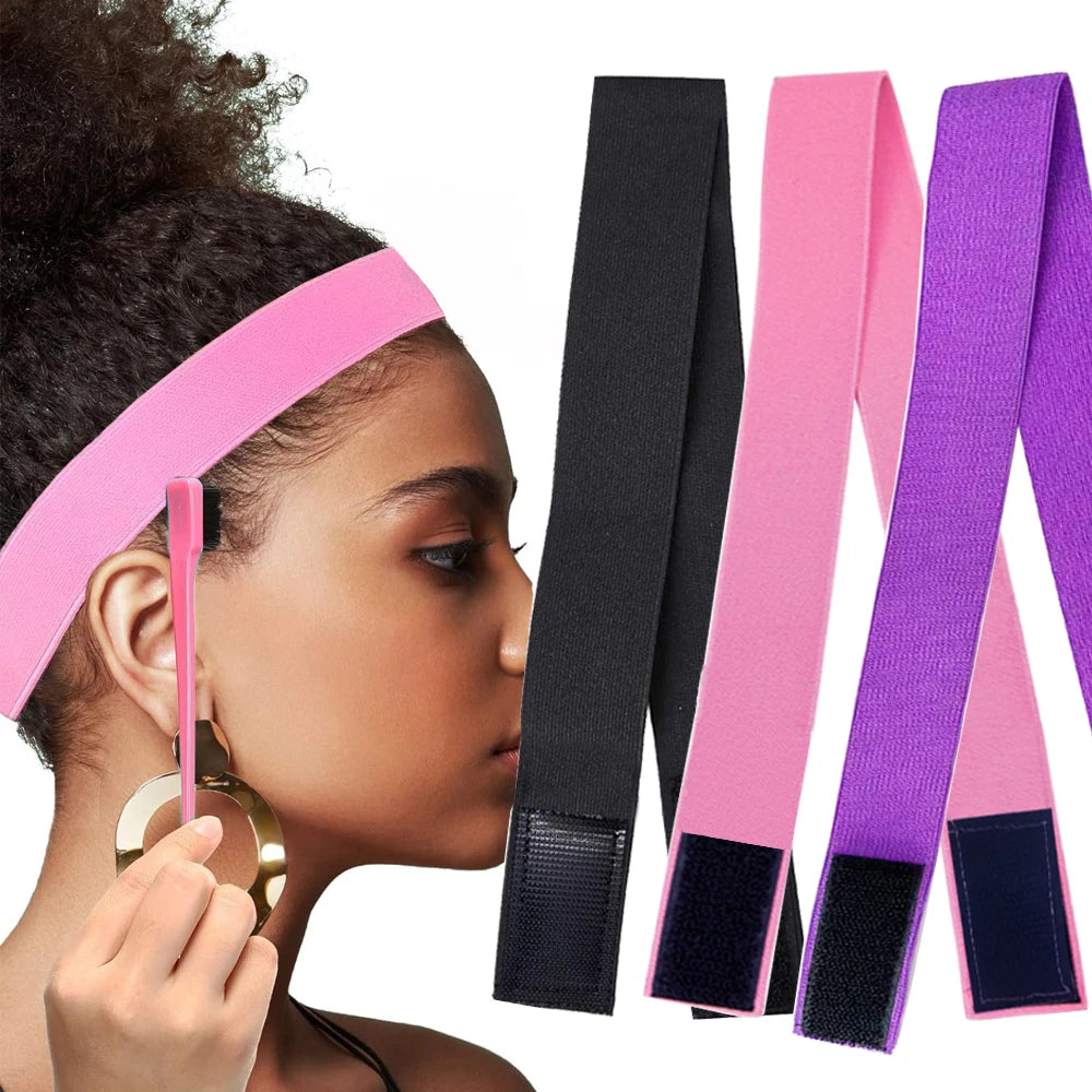 3Pcs Elastic Band for Wig Edges Wrap Wig Band Lace Melting Band to Lay Edges Baby Hair Edge Adjustable Wig Melt Bands