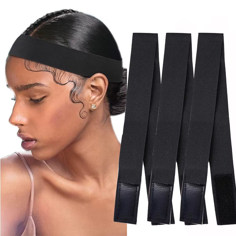 3Pcs Elastic Band for Wig Edges Wrap Wig Band Lace Melting Band to Lay Edges Baby Hair Edge Adjustable Wig Melt Bands