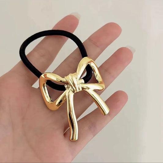 Exaggerated Irregular Scrunchies Gold Color Hair Rope Ponytail Holder Elastic Hair Bands Accessories Metal Circle Hair Ties Cuff