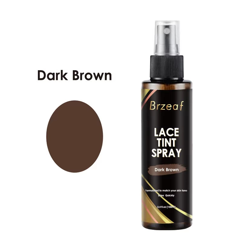 Lace Tint Spray for Lace Wigs Dark Brown Middle Brown Light Brown Lace Tint Spray for Closures, Wigs and Closure Front 100Ml